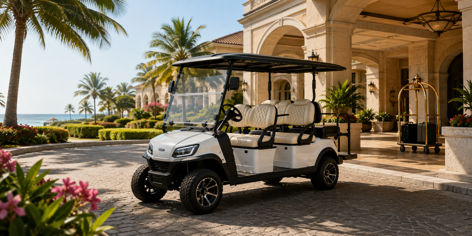 resort hotel golf cart guest transport solution