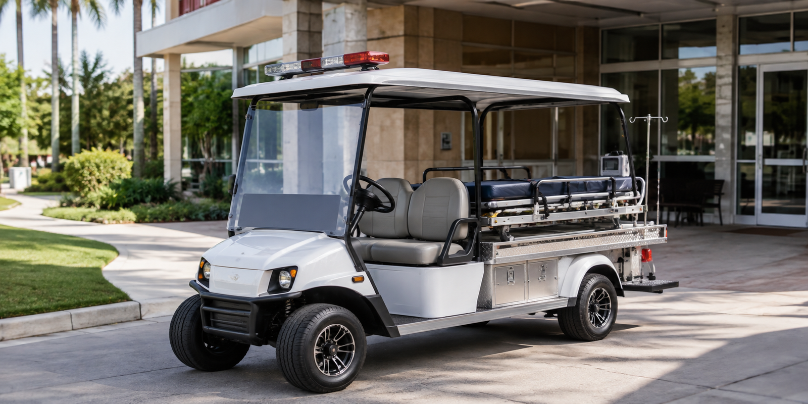 medical bed golf cart for resort campus and emergency service
