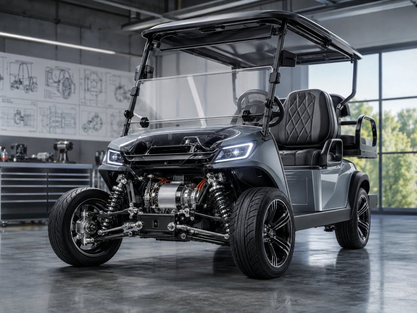 golf cart ride control suspension system