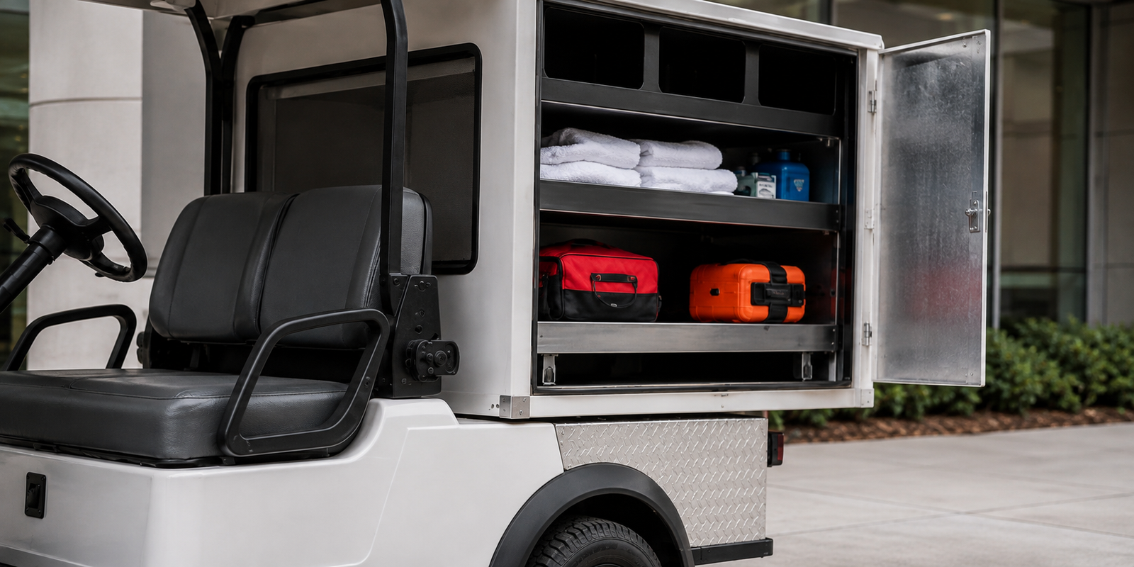 special utility golf cart body for airport medical and facility service