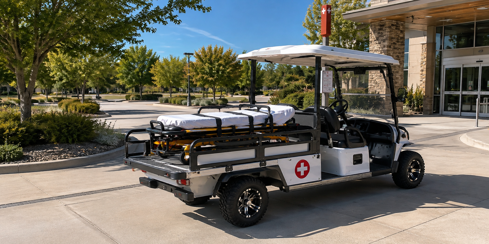 medical bed golf cart for park campus and resort emergency support
