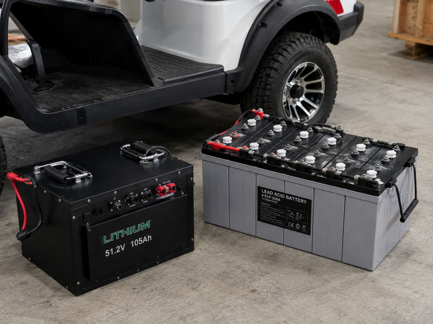 electric golf cart battery lithium and lead acid powertrain options
