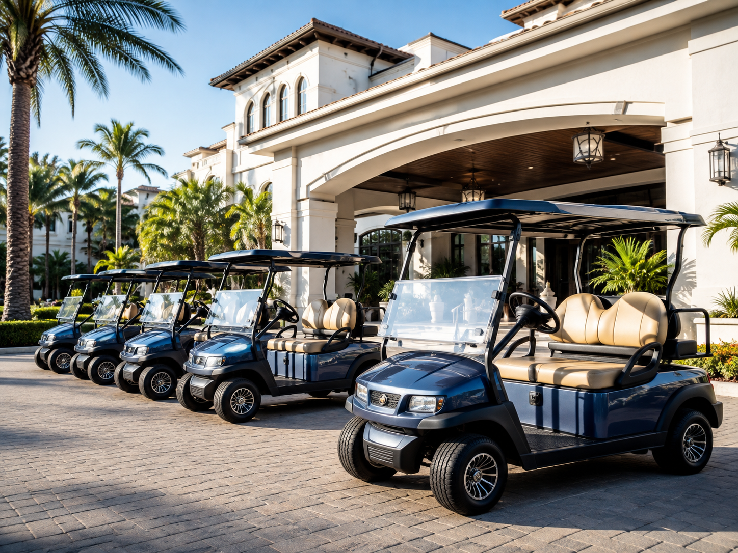 private-label resort golf cart fleet for hotel guest transport