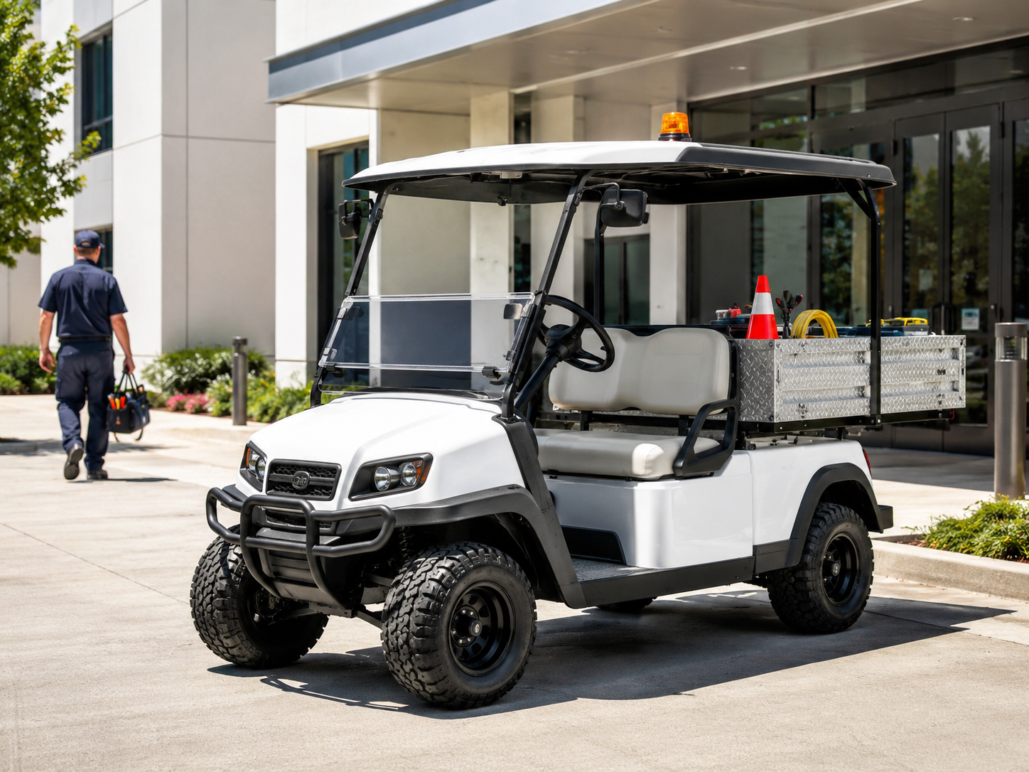 facility utility golf cart with cargo tray for custom service use