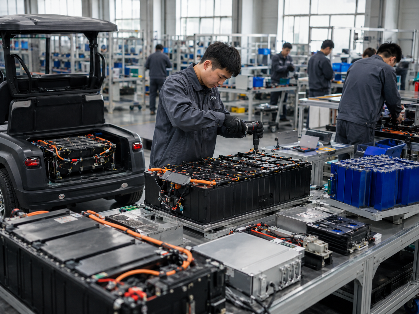 custom golf cart lithium battery powertrain options