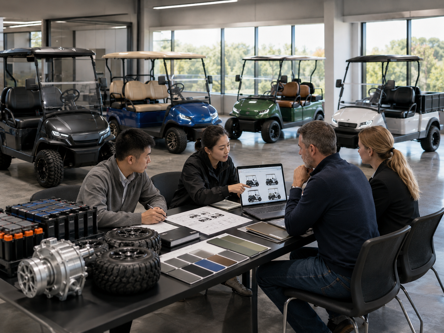 custom golf cart manufacturer workshop for innovation and design support