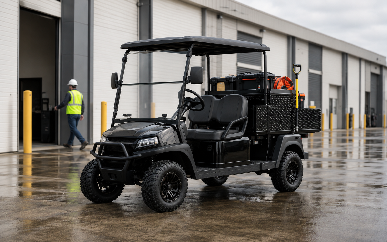 custom utility golf cart for cargo medical airport and service applications