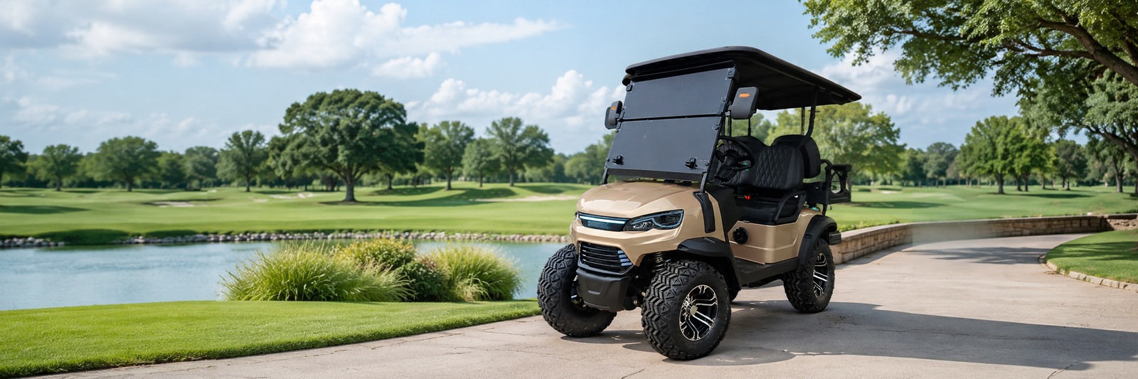 Model F 6 passenger electric golf cart for resort fleet use