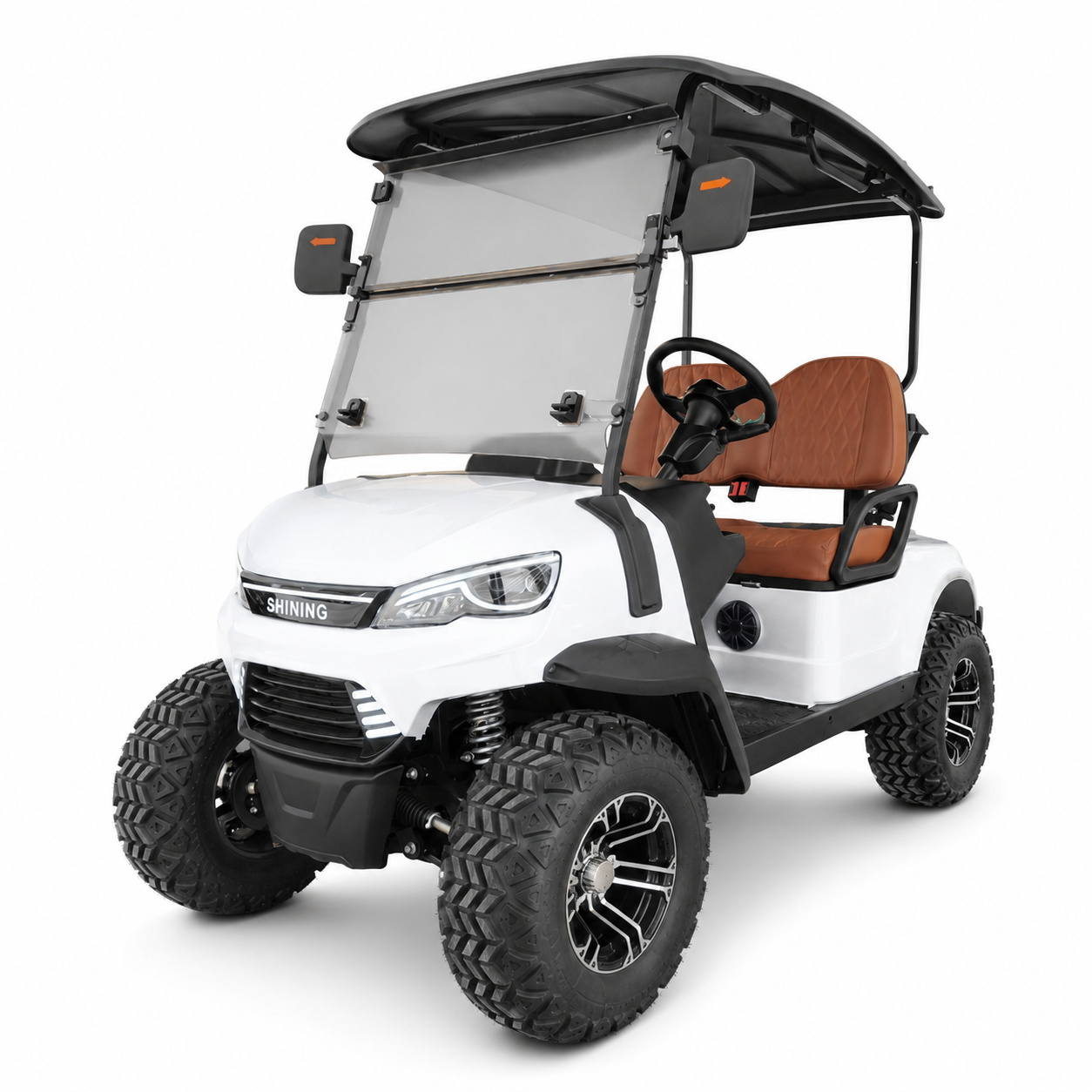 Model C custom electric golf cart buggy -- lifted model, blue body color